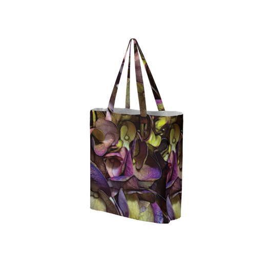 October Flowers 4 Large City Tote Bag Lined with Inside Pocket – Linen Like Fabric