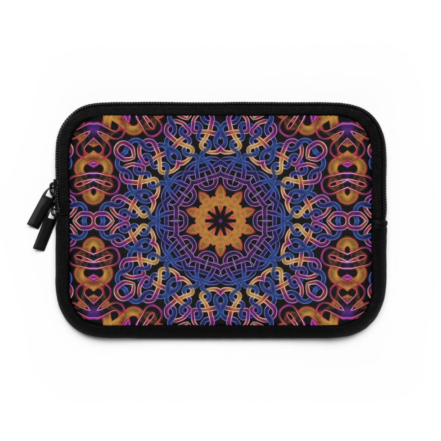 Blue Gold Celtic Kaleidoscope Laptop Sleeve
