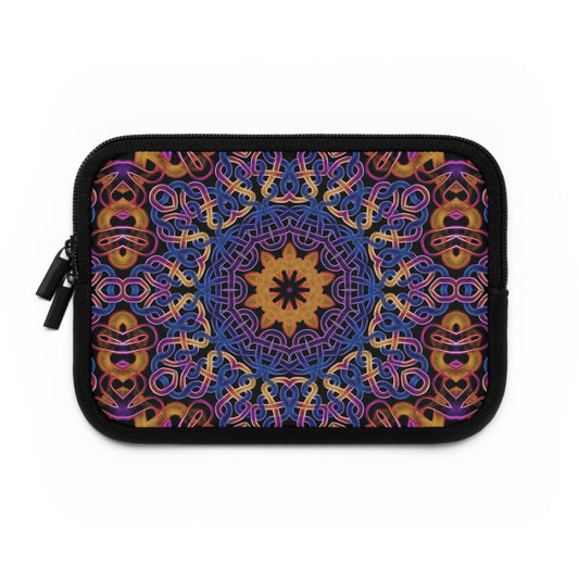 Blue Gold Celtic Kaleidoscope Laptop Sleeve