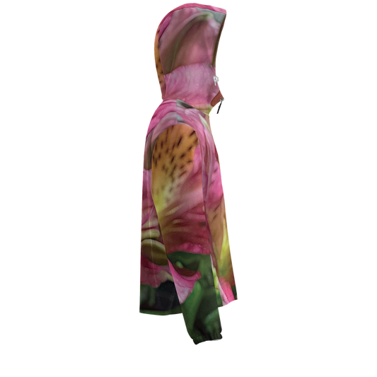 October Flowers 3 Unisex Full-Zip Hooded Windbreaker Jacket - Water Resistant