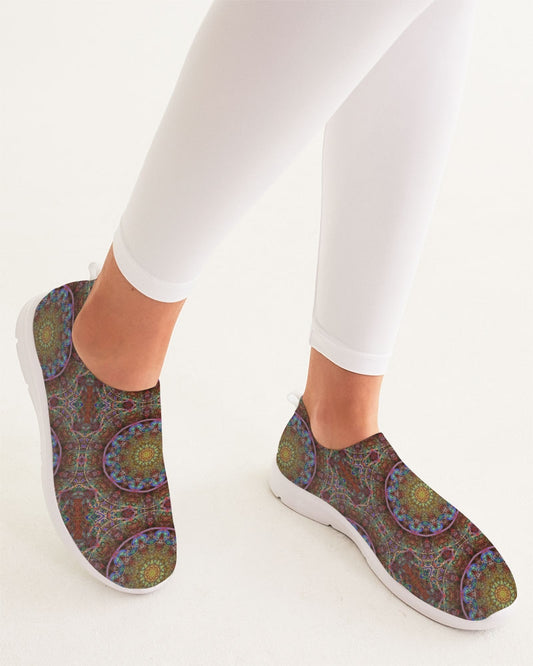Blue Pink Windy Kaleidoscope Women's Slip-On Flyknit Shoe