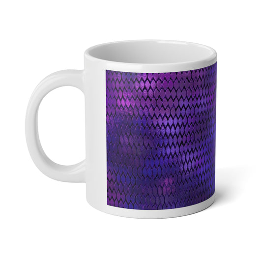 Purple Dragon Scales Jumbo Mug - 20oz Coffee Cup for Nature Lovers, Unique Gift for Birthdays, Housewarming, or Just Because