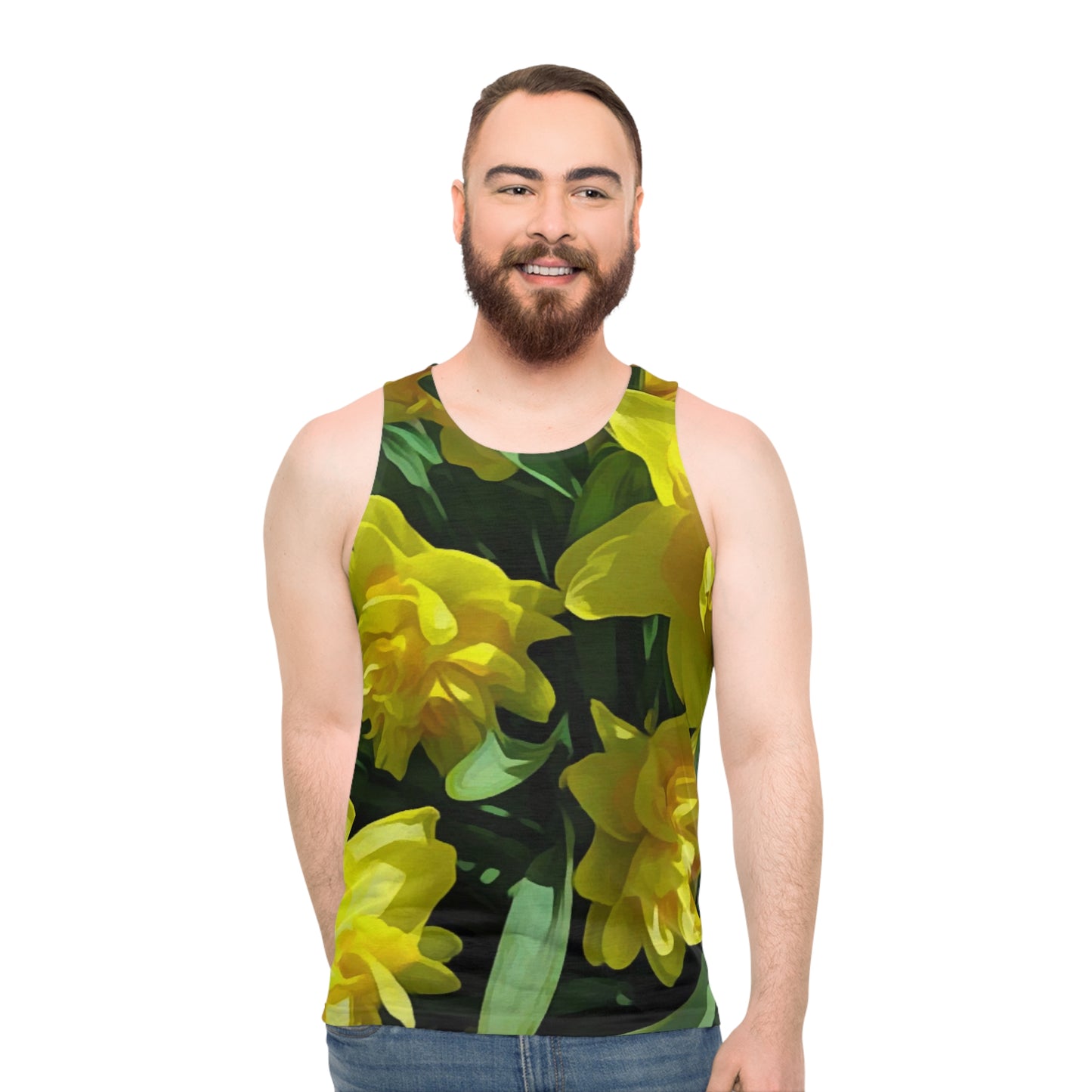 Bright Yellow Daffodils Unisex Tank Top (AOP)