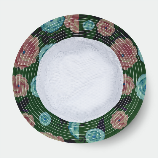Earthy Peach Turquoise Floral Bucket Hat