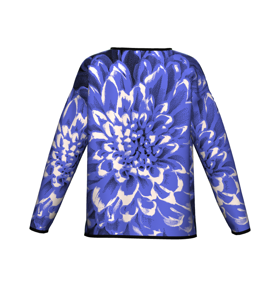 Blue Chrysanthemum Sweater