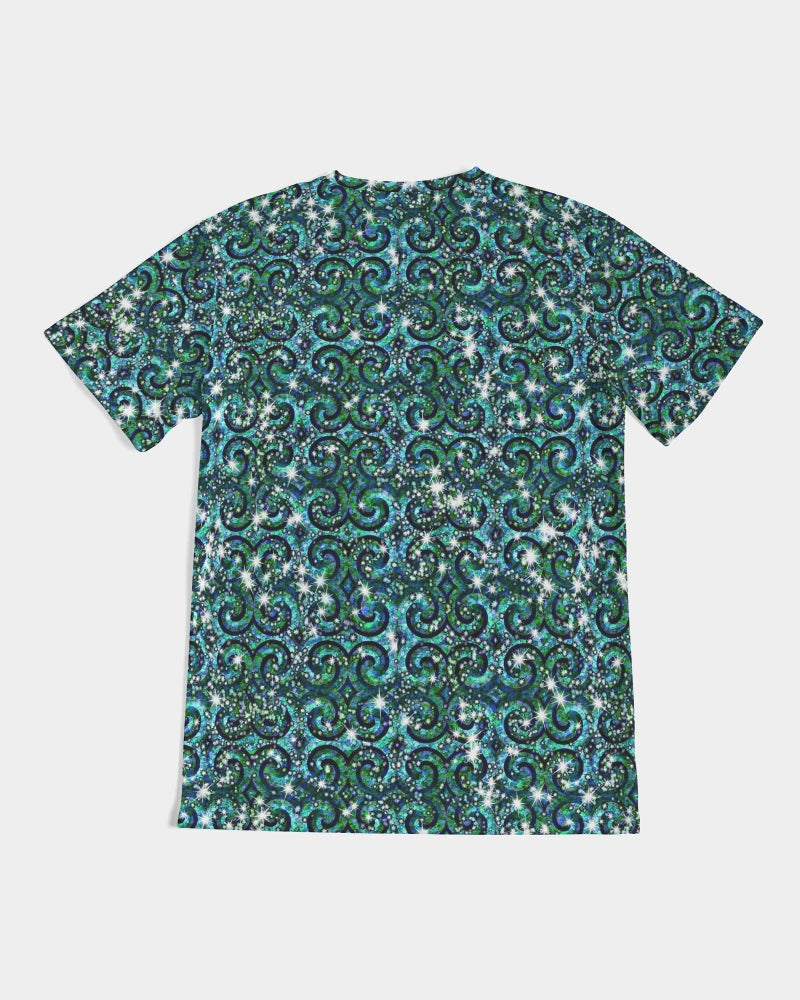 Blue Ice Sparkle Swirl Men's All-Over Print Tee