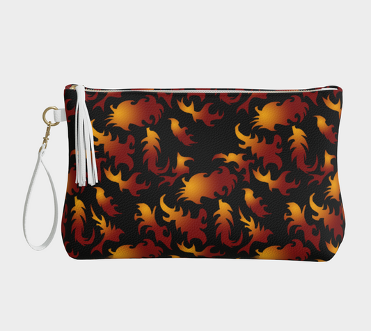 Abstract Flames Vegan Leather Makeup Bag