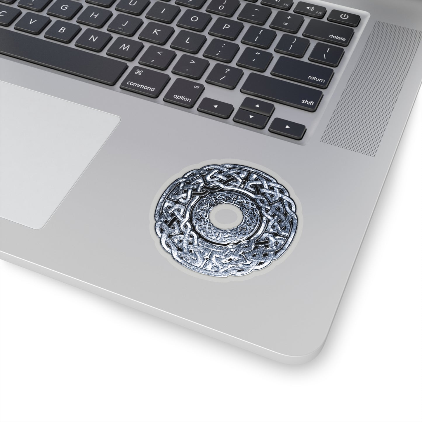 Silver Celtic Knot Circle Kiss-Cut Stickers