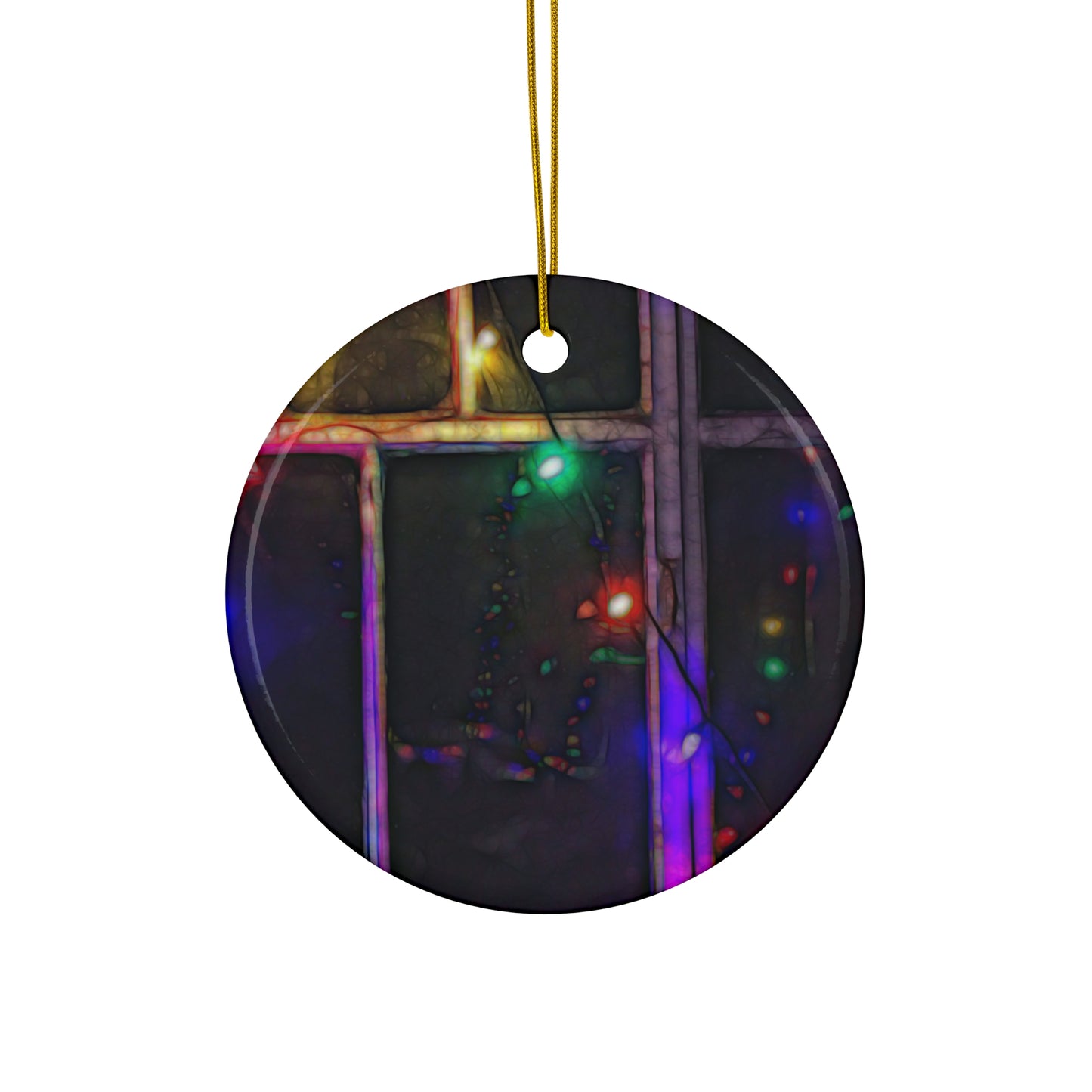 Star Ceramic Ornament with Christmas Lights Refract — 4 Shape Options