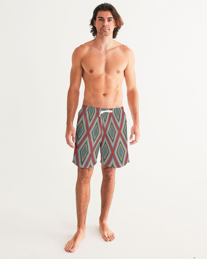 Colorful Diamonds Variation 3 Men's All-Over Print Swim Trunk