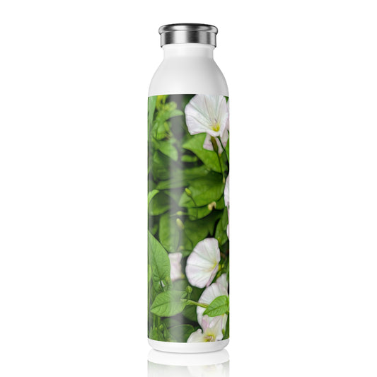 Morning Glories Slim Water Bottle, Eco-Friendly Hydration, Gardening Gift, Reusable Drinkware, Spring Accessories, Nature Lover's Gift