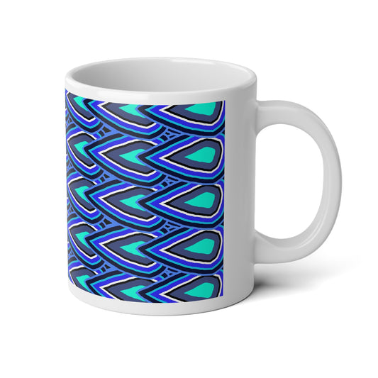 Tear Drops In Blue Jumbo Mug - 20oz Coffee Cup