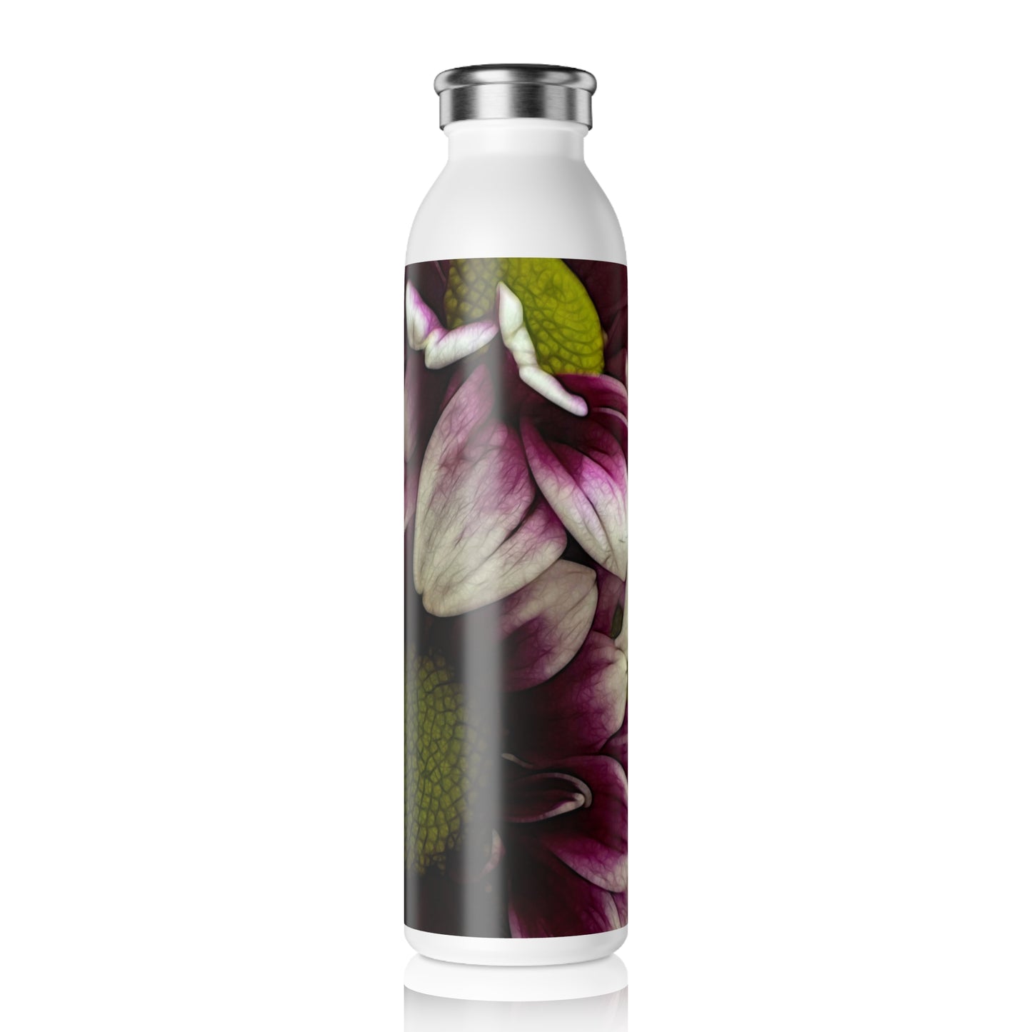 October Flowers 2 Slim Water Bottle - Elegant Hydration for Nature Lovers