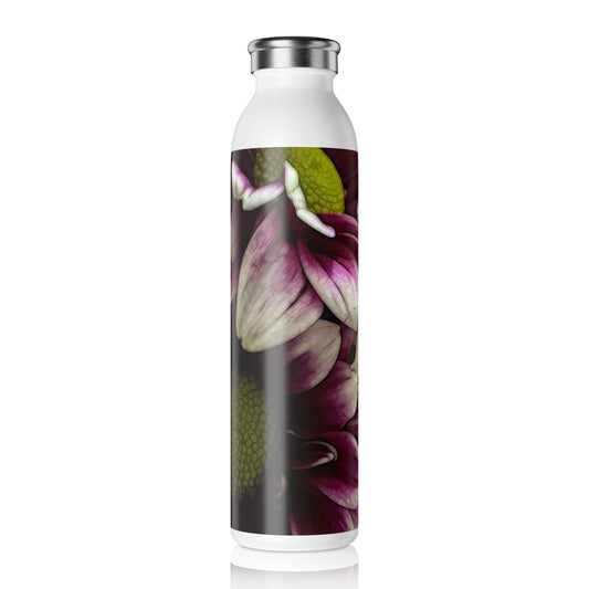 October Flowers 2 Slim Water Bottle - Elegant Hydration for Nature Lovers