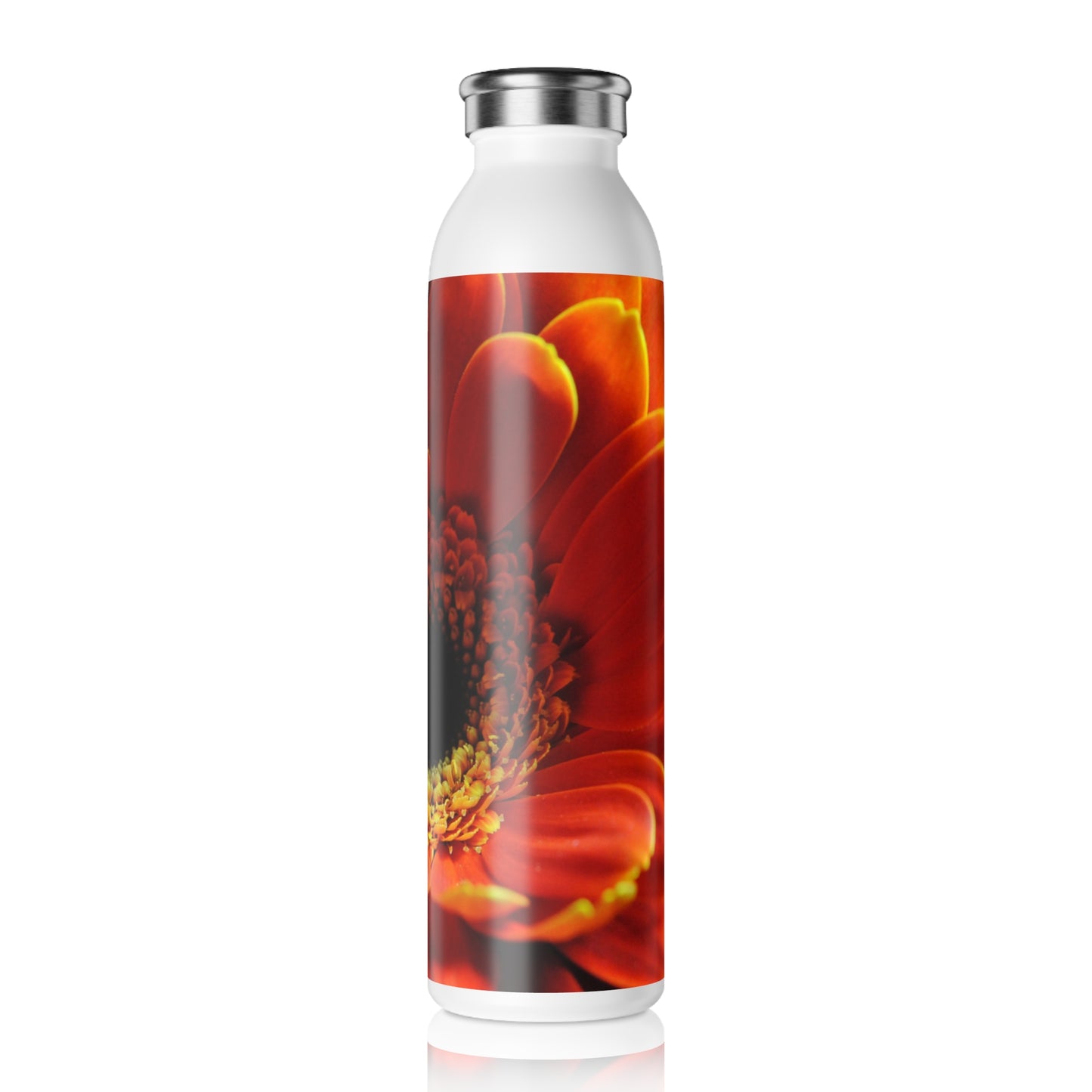Orange Gerber Daisy Slim Water Bottle - Eco-Friendly Hydration, Trendy Water Flask, Flower Print Bottle, Perfect Gift for Nature Lovers, [...]