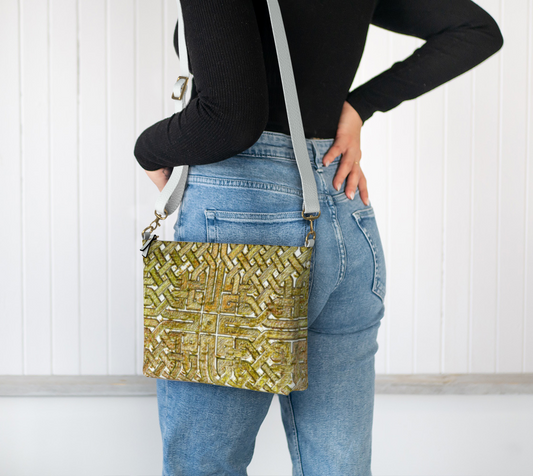 Gold Celtic Knot Vegan Crossbody Purse