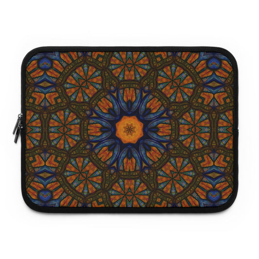 Blue Orange Sketchy Kaleidoscope Laptop Sleeve