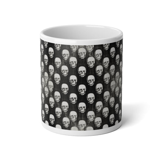 Gothic Skull Jumbo Mug | 20oz | Ideal for Coffee Lovers, Halloween Decor, Dark Aesthetic, Gift for Skulls and Bones Fans