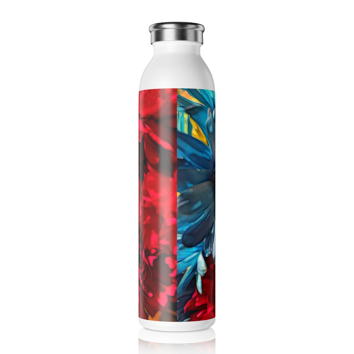 June Flowers 2 Slim Water Bottle - Trendy Eco-Friendly Drinkware, Reusable Fitness Bottle, Perfect for Travel, Gym, and Outdoor Adventures