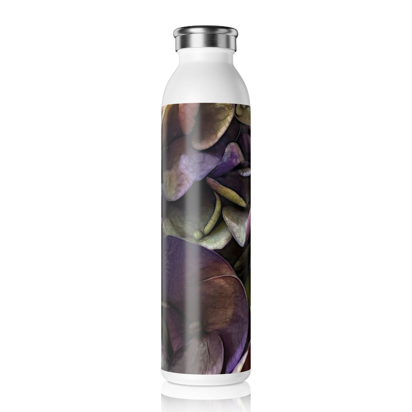 October Flowers 5 Slim Water Bottle - Stylish Hydration with Floral Design