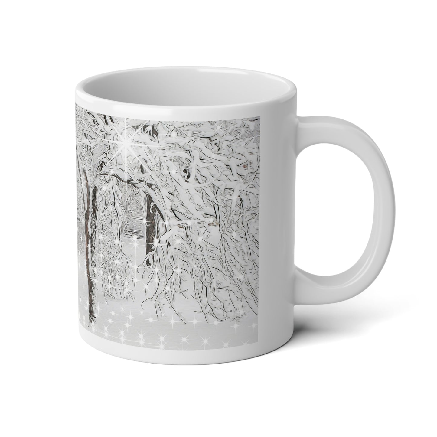 20oz Jumbo Mug — Snowy Winter Trees Scenic Coffee Cup
