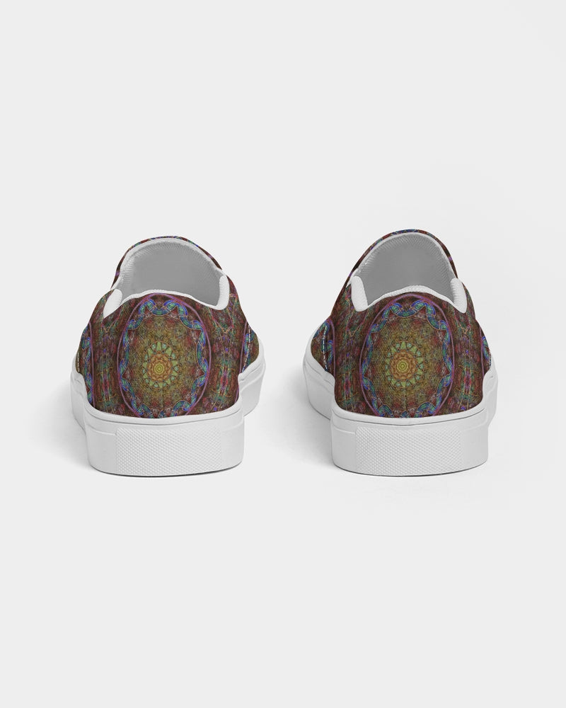 Blue Pink Windy Kaleidoscope Women's Slip-On Canvas Shoe