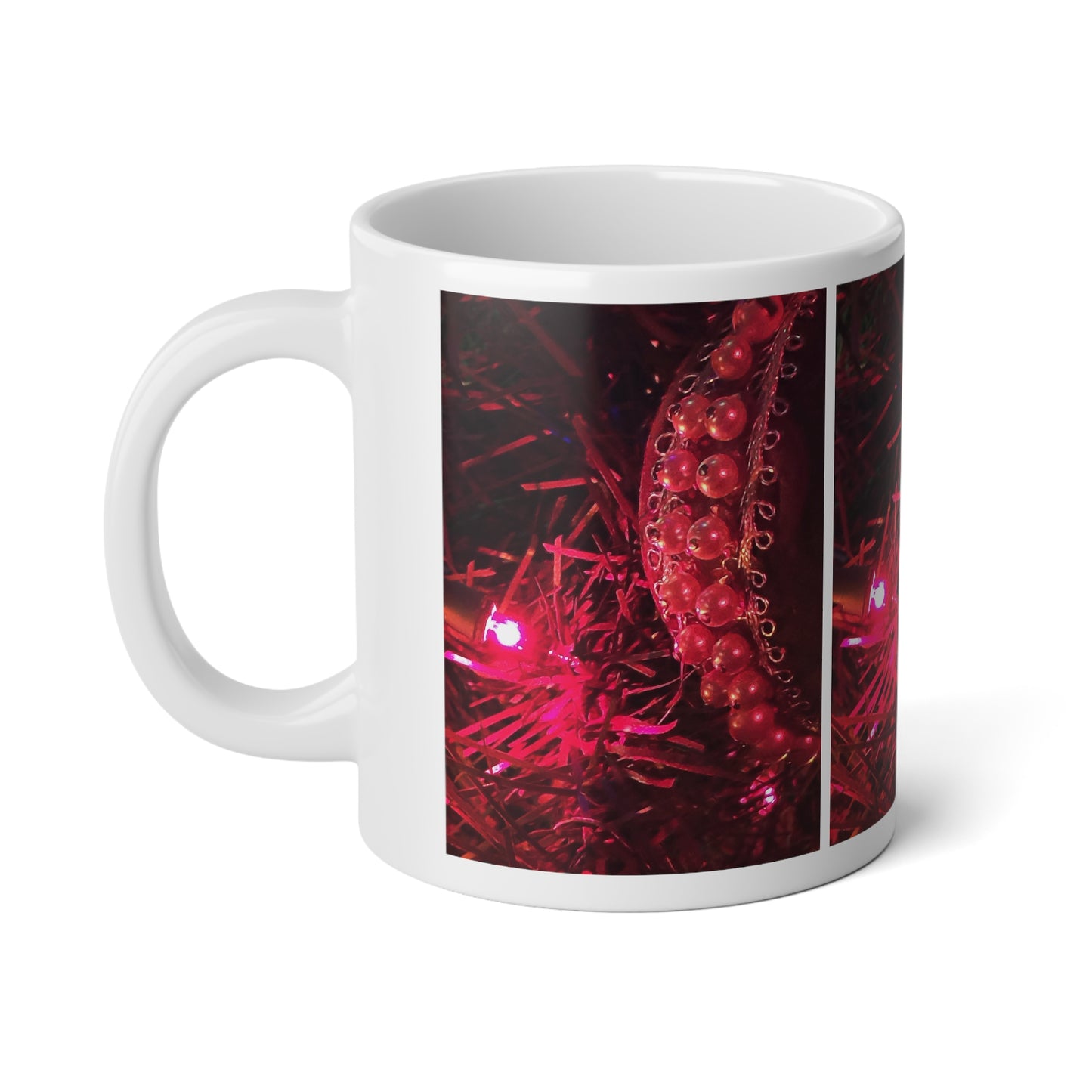 20oz Jumbo Mug — Red Christmas Ornament Holiday Coffee Cup