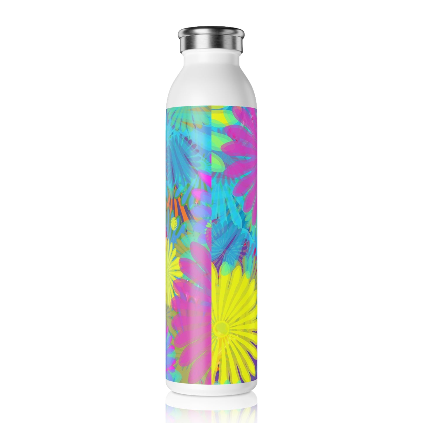 Daisy Festival Slim Water Bottle | Eco-Friendly Drinkware, Stylish Hydration, Gym Accessory, Summer Gift, Festival Essential