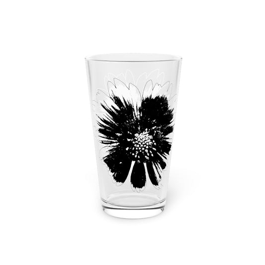 Black and White Gaillardia Pint Glass, 16oz