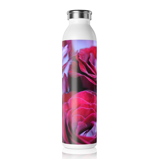 Latin Dancer Rose Group Slim Water Bottle with Floral Design, Eco-Friendly Reusable Bottle, Perfect for Gym, Travel, and Self-Care, Great Gift Idea