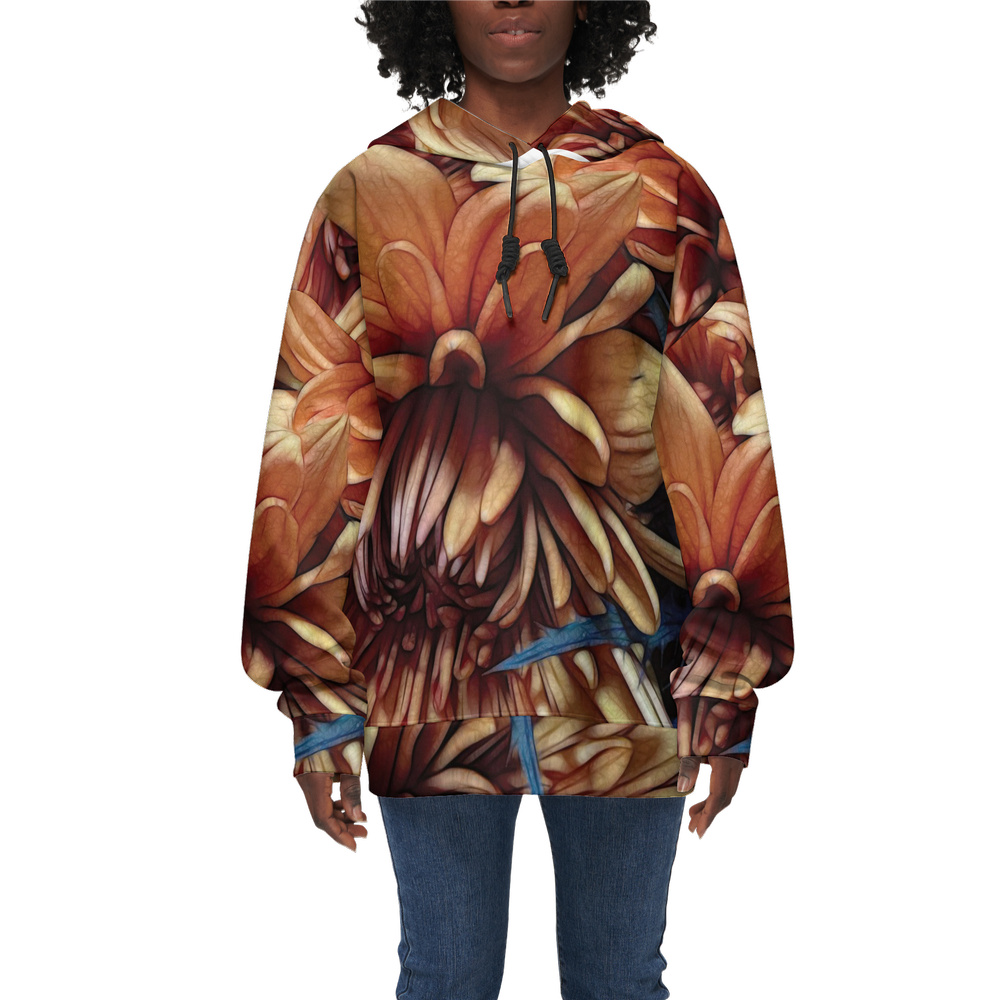 October Flowers 8 Women's Relaxed Fit Hoodie-Super Heavy 375g