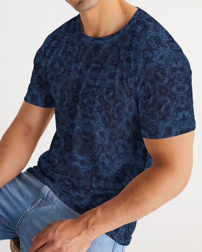 Blue Faux Velvet Kaleidoscope Men's All-Over Print Tee