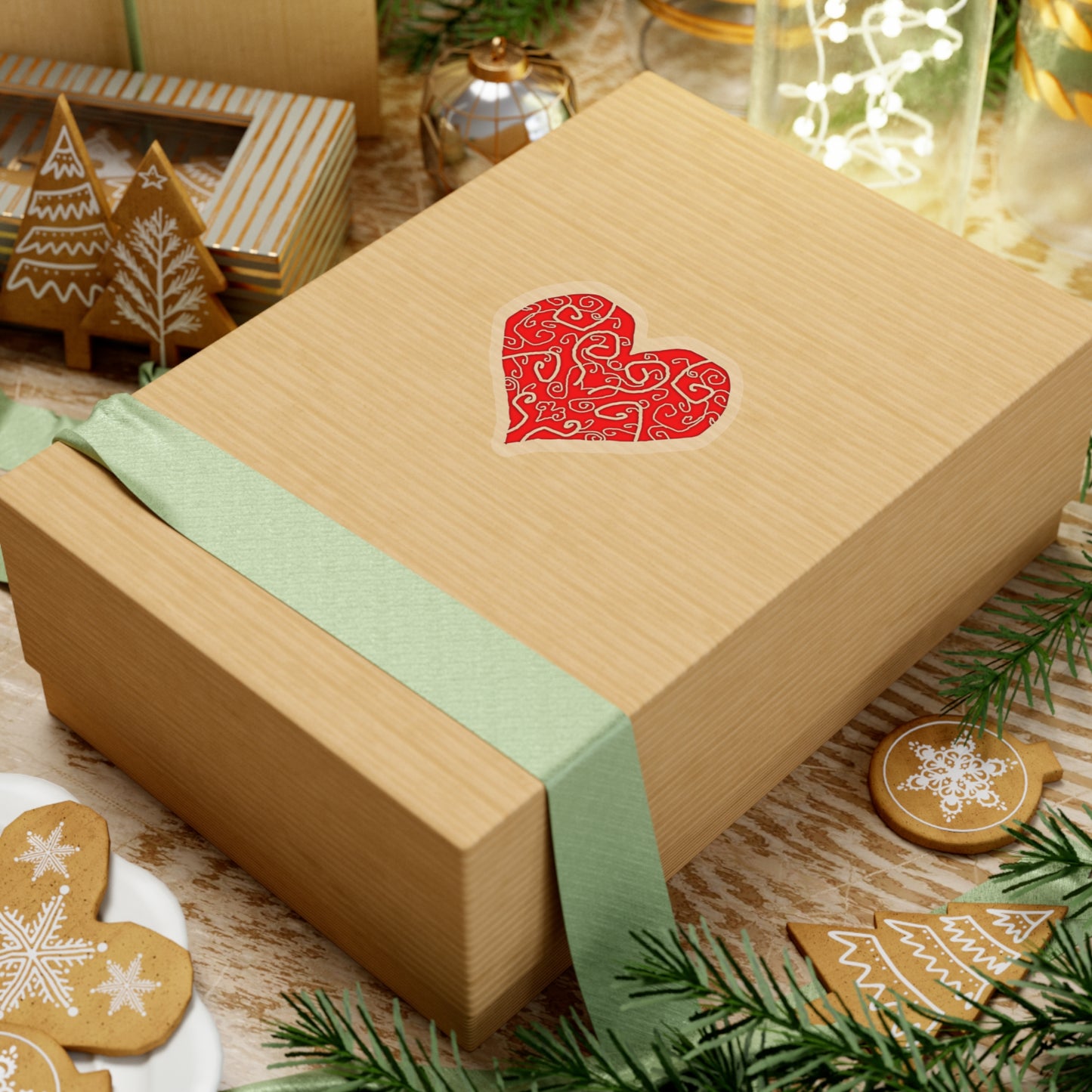 Heart Swirls Kiss-Cut Stickers