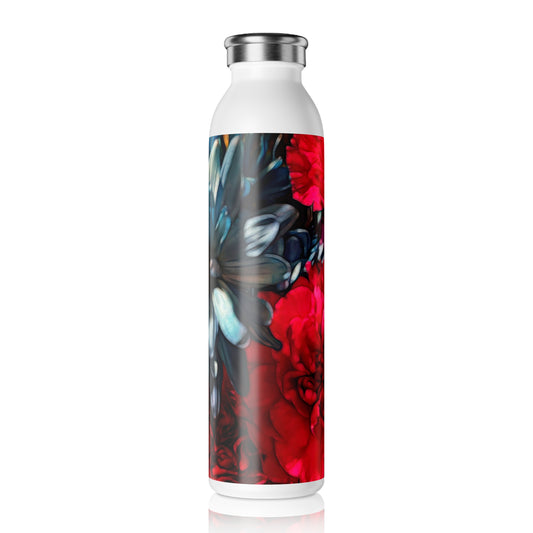 June Flowers 2 Slim Water Bottle - Trendy Eco-Friendly Drinkware, Reusable Fitness Bottle, Perfect for Travel, Gym, and Outdoor Adventures
