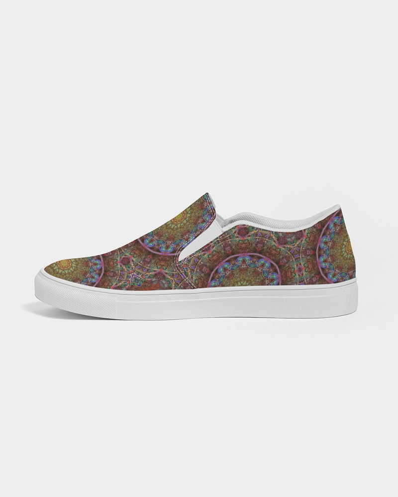 Blue Pink Windy Kaleidoscope Women's Slip-On Canvas Shoe
