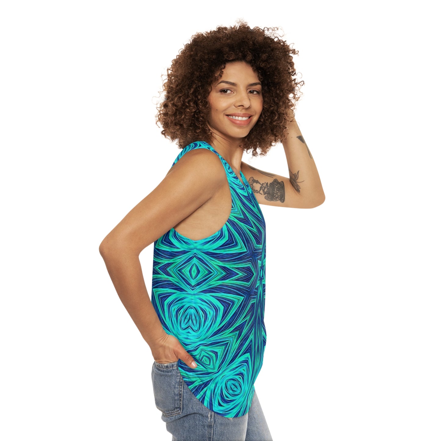 Blue Ice Kaleidoscope Unisex Tank Top (AOP)