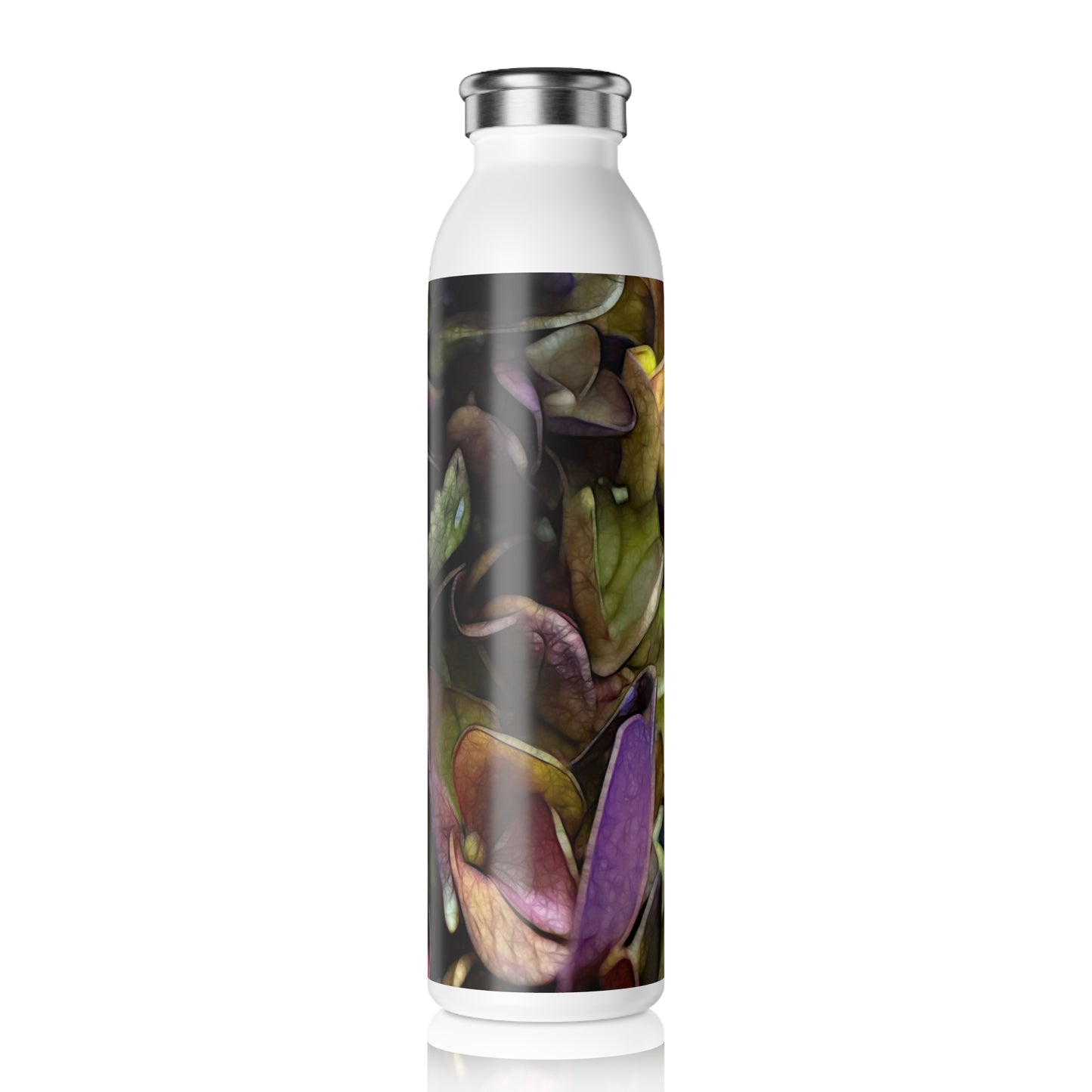 October Flowers 5 Slim Water Bottle - Stylish Hydration with Floral Design