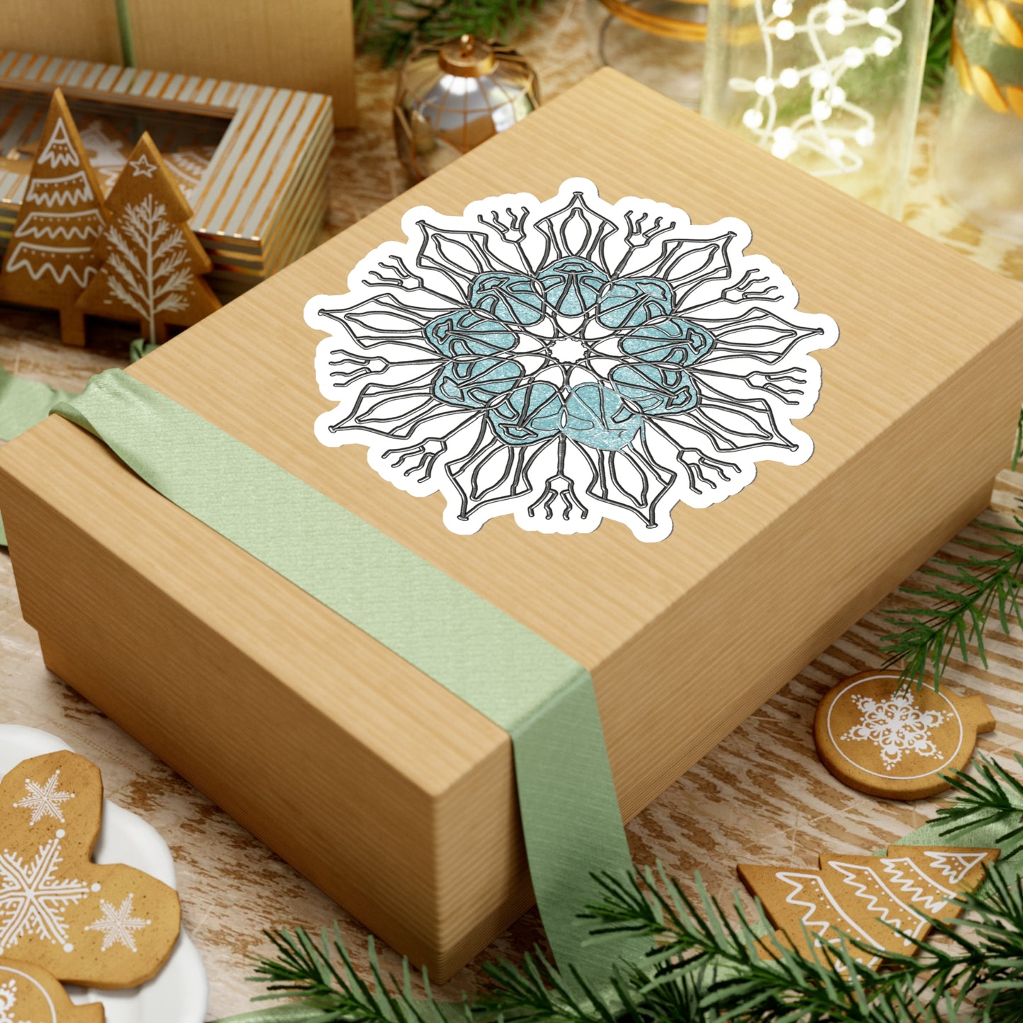 Snowflake Mandala Kiss-Cut Stickers