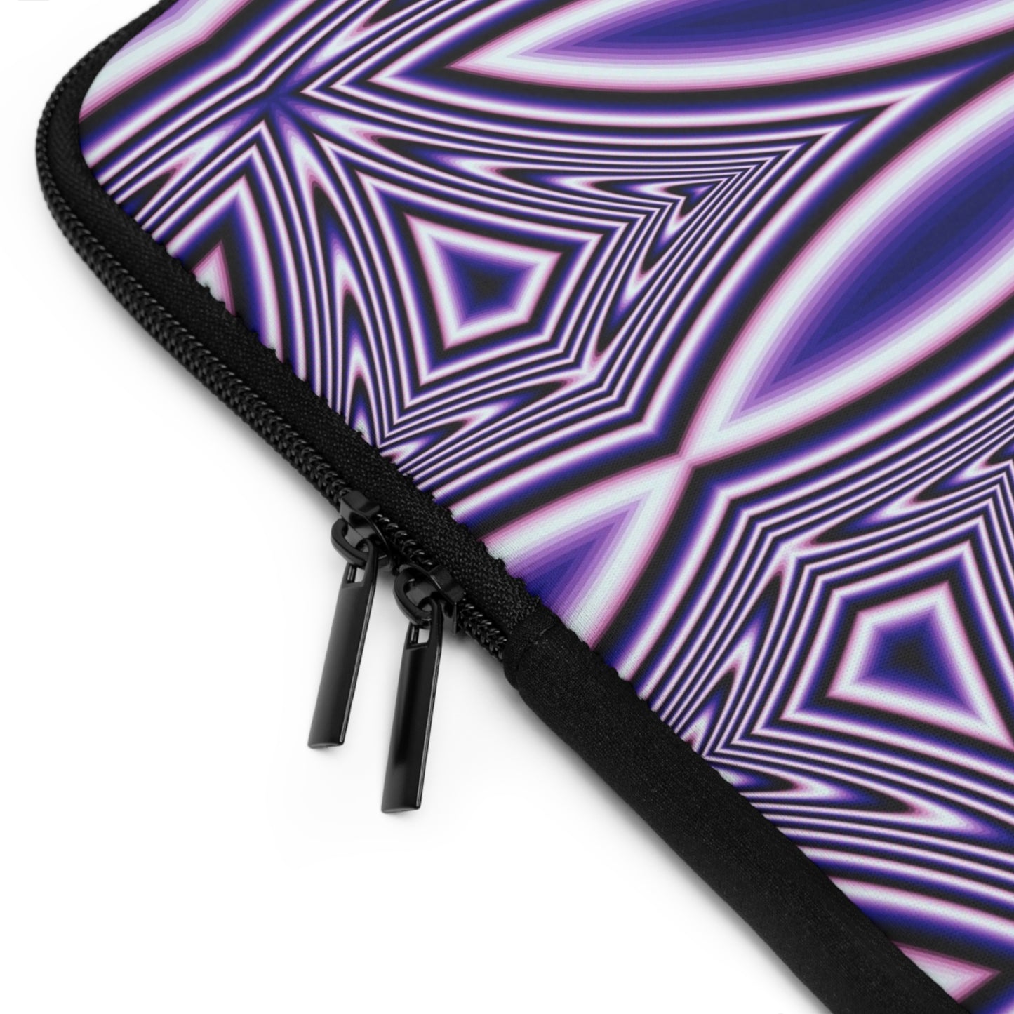 Blue Fractal Kaleidoscope Laptop Sleeve