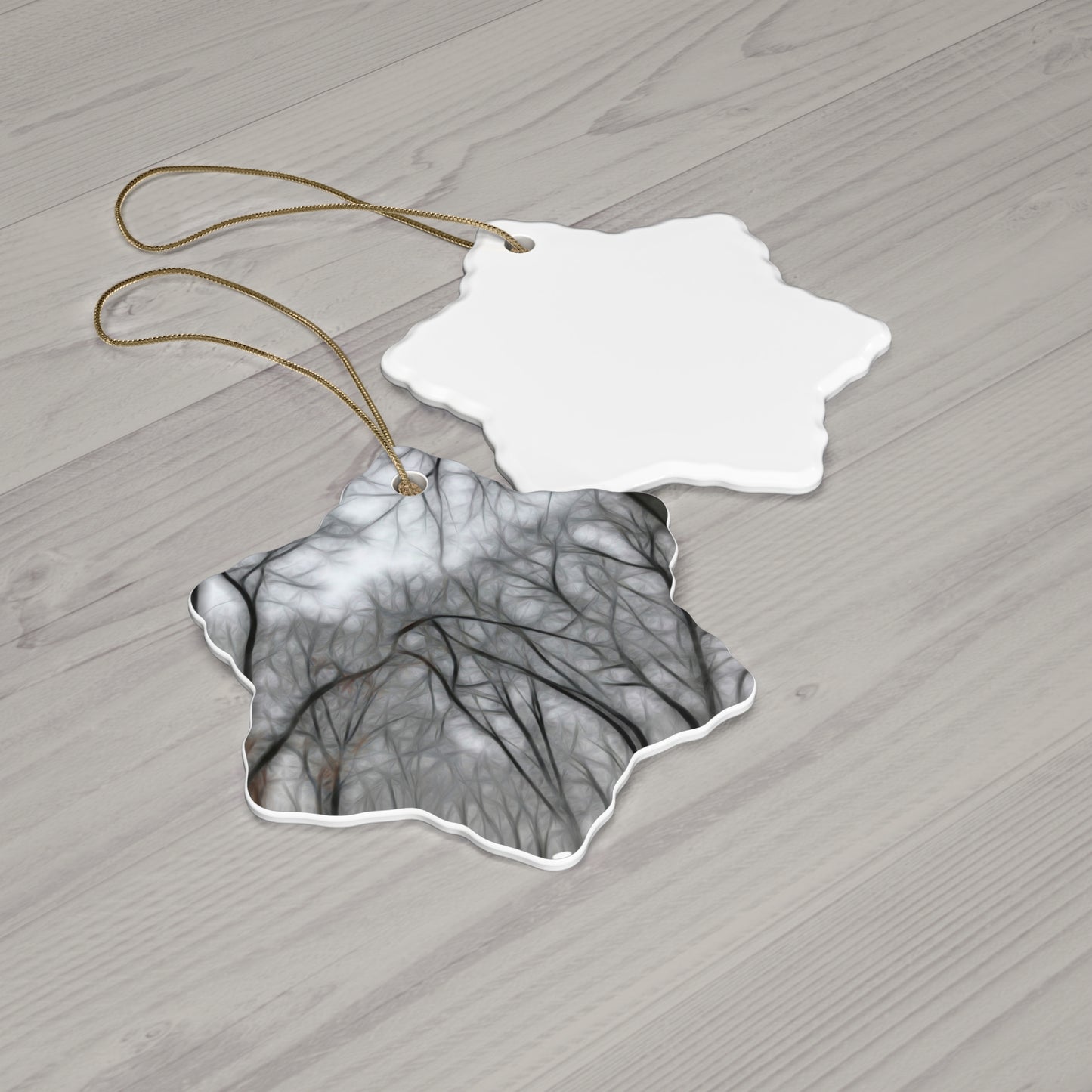 Calm Winter View Ceramic Star Ornament - Nature-Inspired Home Decor for Holidays