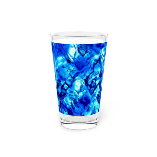 Blue Water Abstract Pint Glass, 16oz