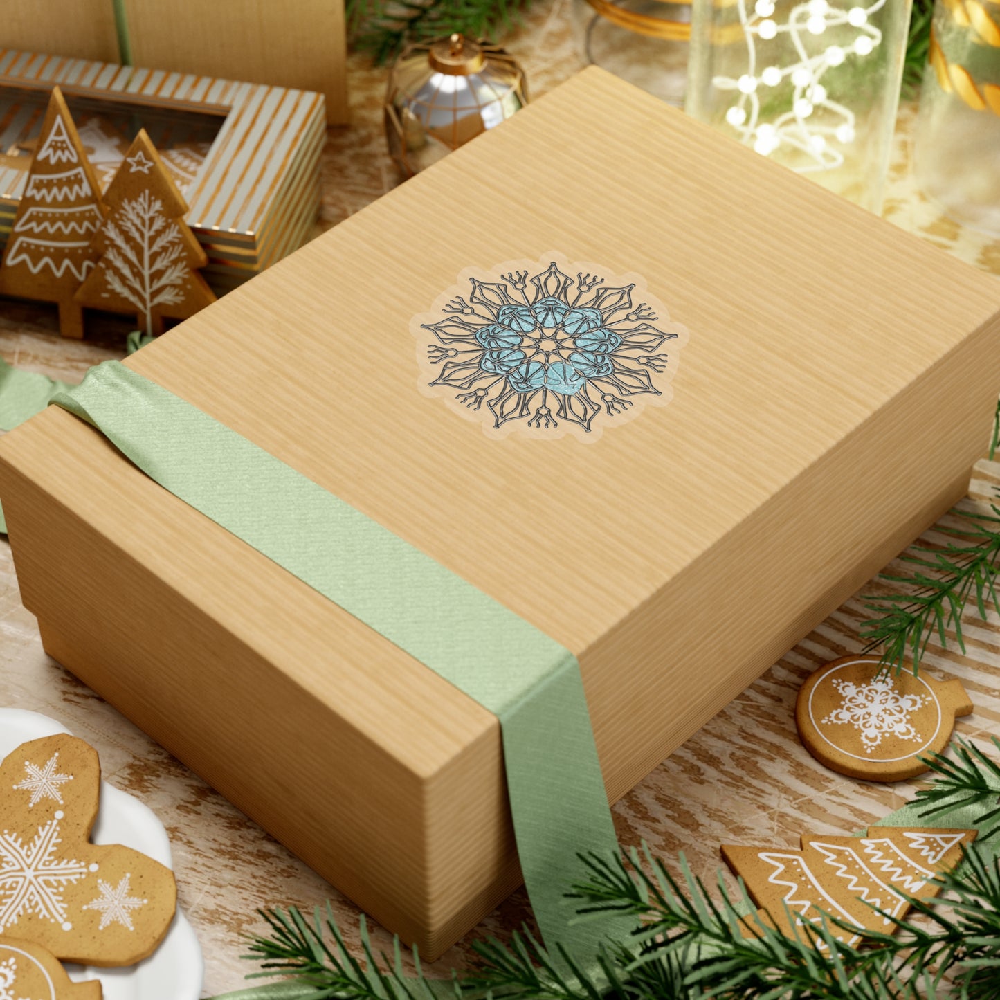 Snowflake Mandala Kiss-Cut Stickers