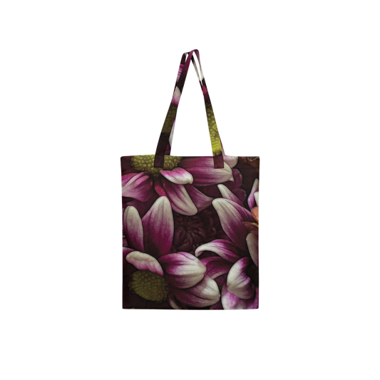 October Flowers 7 Large City Tote Bag Lined with Inside Pocket – Linen Like Fabric
