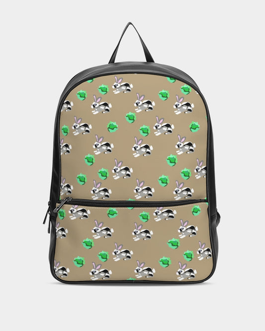 Bunnies Pattern Classic Faux Leather Backpack