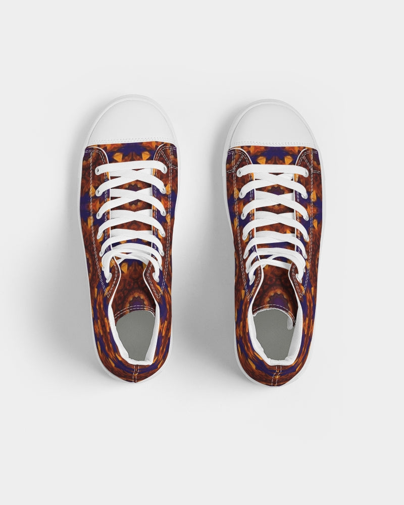 Blue Orange Red Kaleidoscope Women's Hightop Canvas Shoe