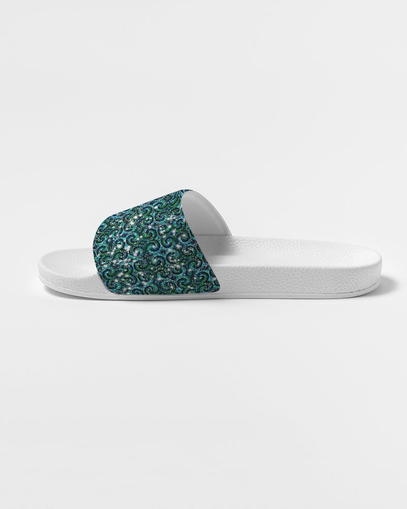Blue Ice Sparkle Swirl Women's Slide Sandal