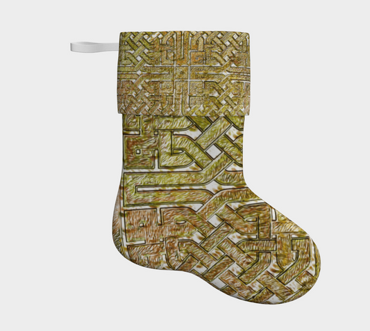 Gold Celtic Knot Christmas Stocking