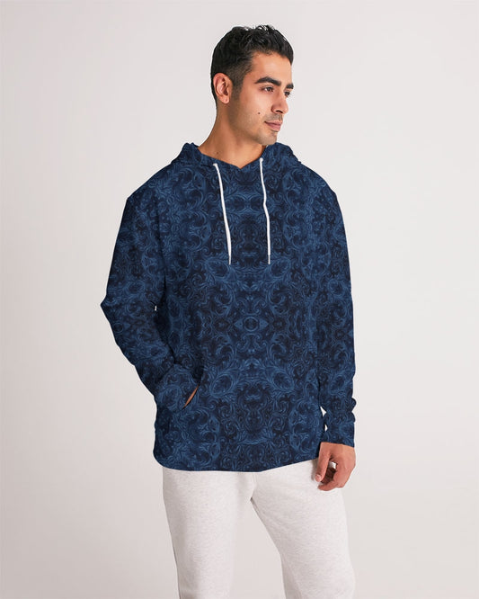 Blue Faux Velvet Kaleidoscope Men's All-Over Print Hoodie