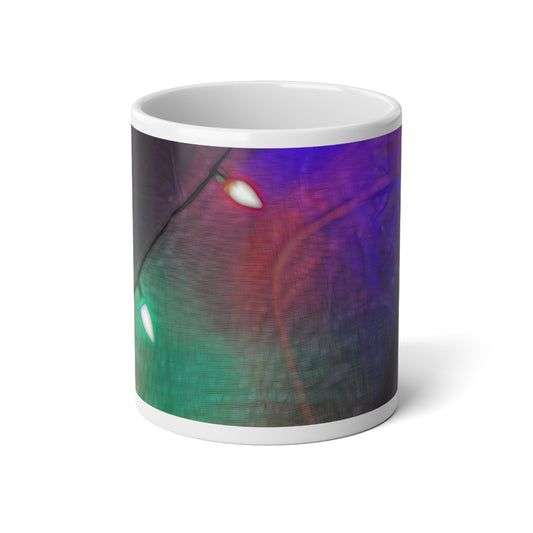 20oz Jumbo Mug — Colorful Holiday String Lights Coffee Cup
