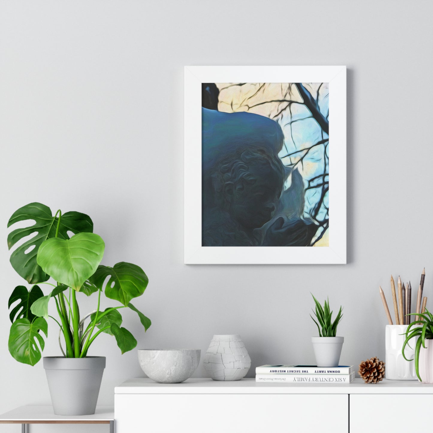 Angel On My Tree Framed Vertical Poster